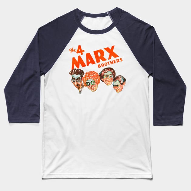 The 4 Marx Brothers Baseball T-Shirt by darklordpug